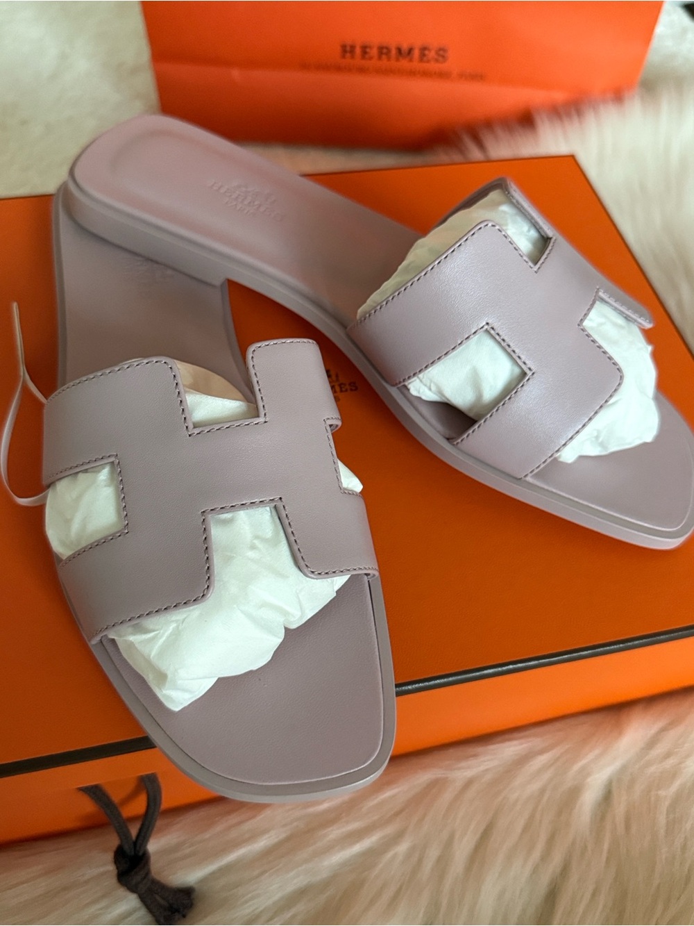 Hermes Oran Sandal Rose Pink suede - Picture 14 of 15